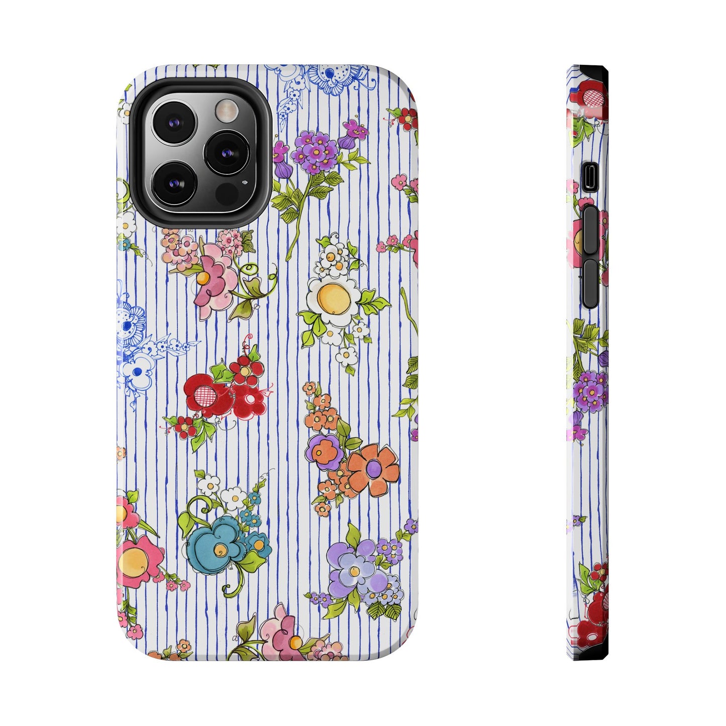 Mixed Bouquets Blue / White Phone Case