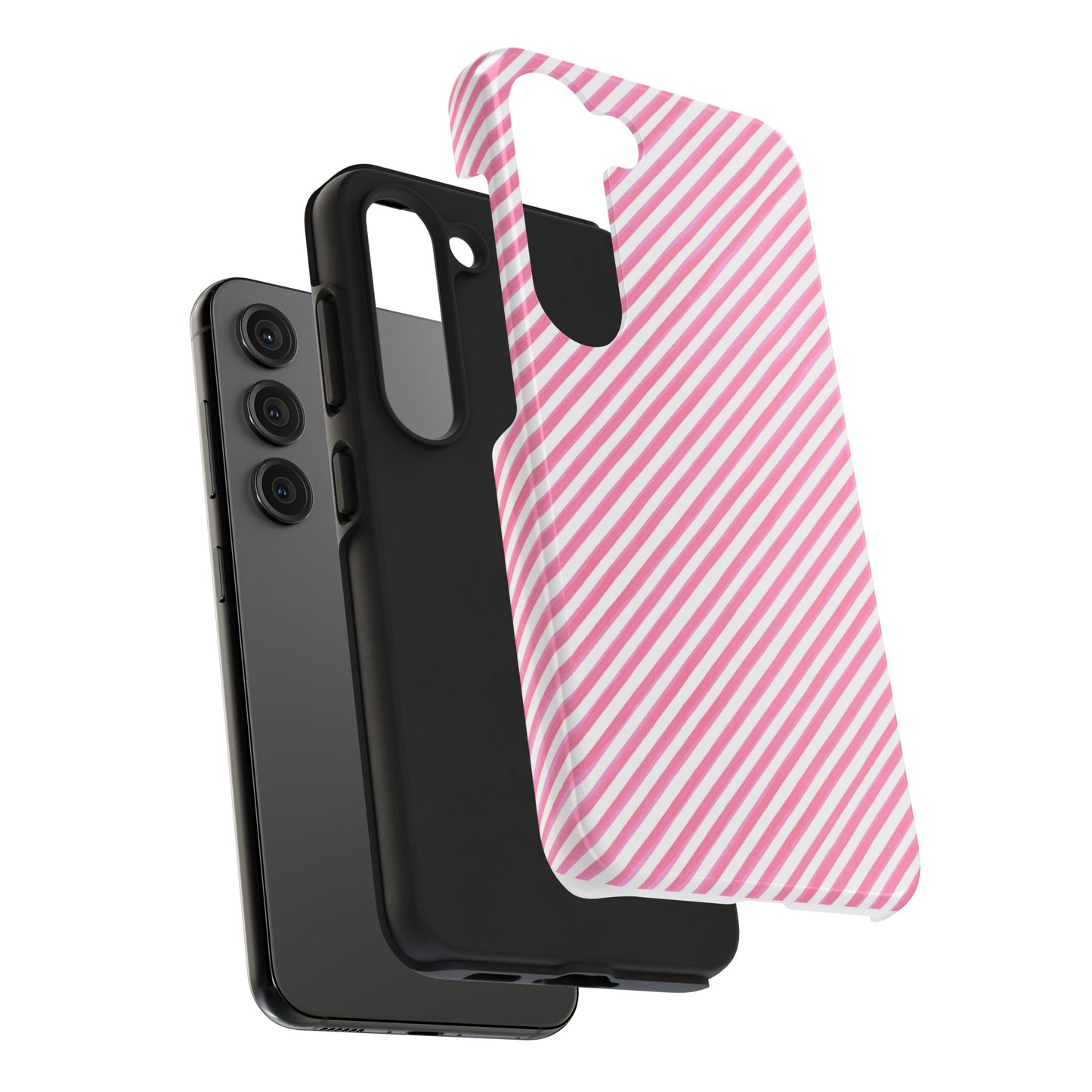 Bias Stripe Pink / White Phone Case