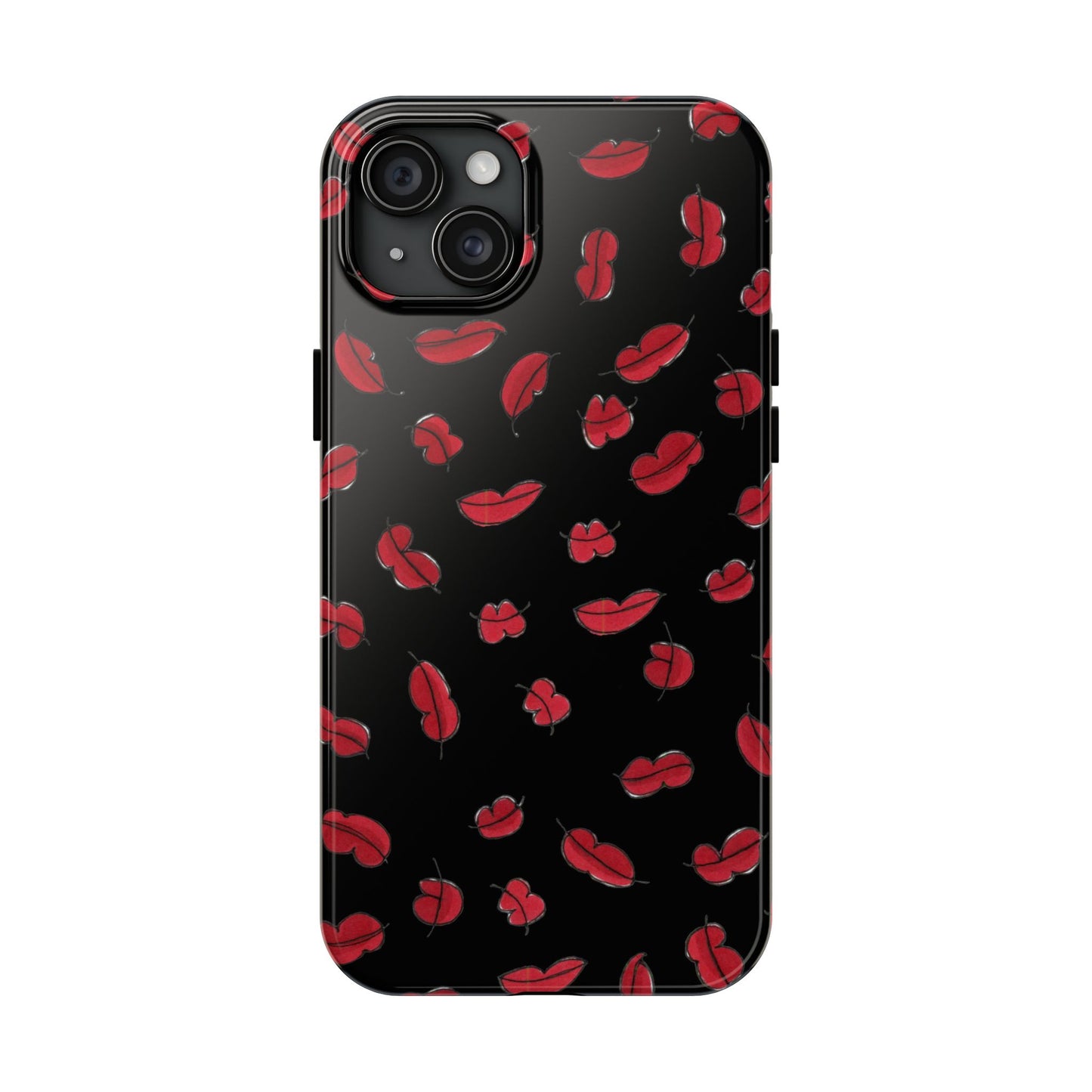 Lotsa Lips Black Phone Case
