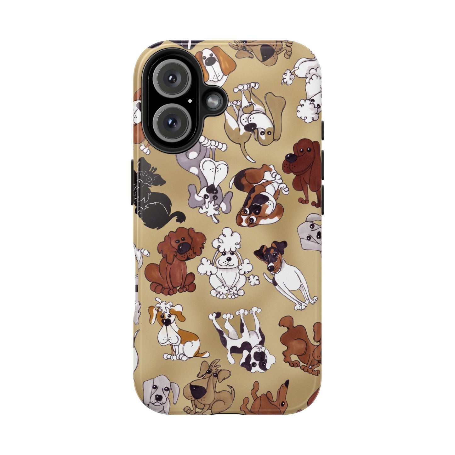 Tossed Doggies Tan Phone Case