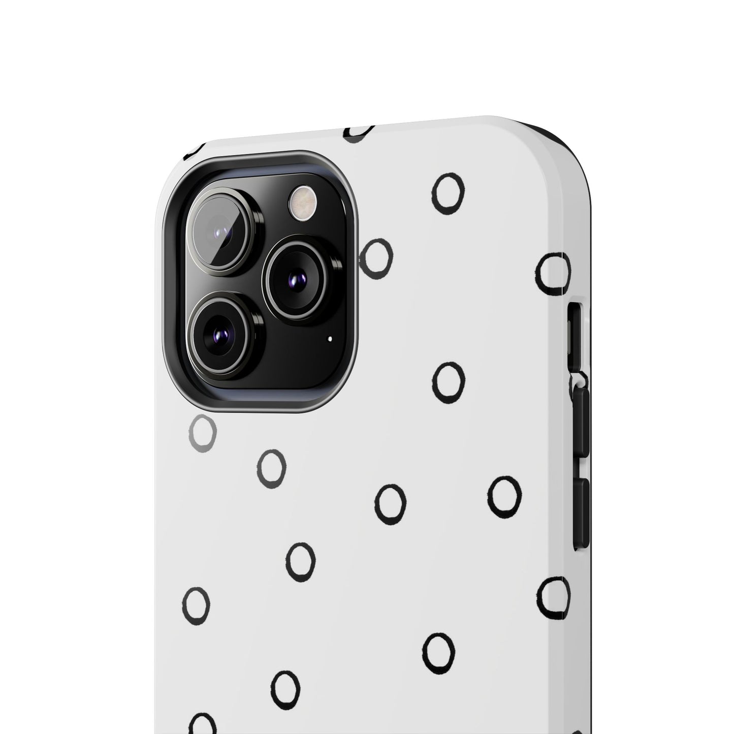 Open Dots White / Black Phone Case