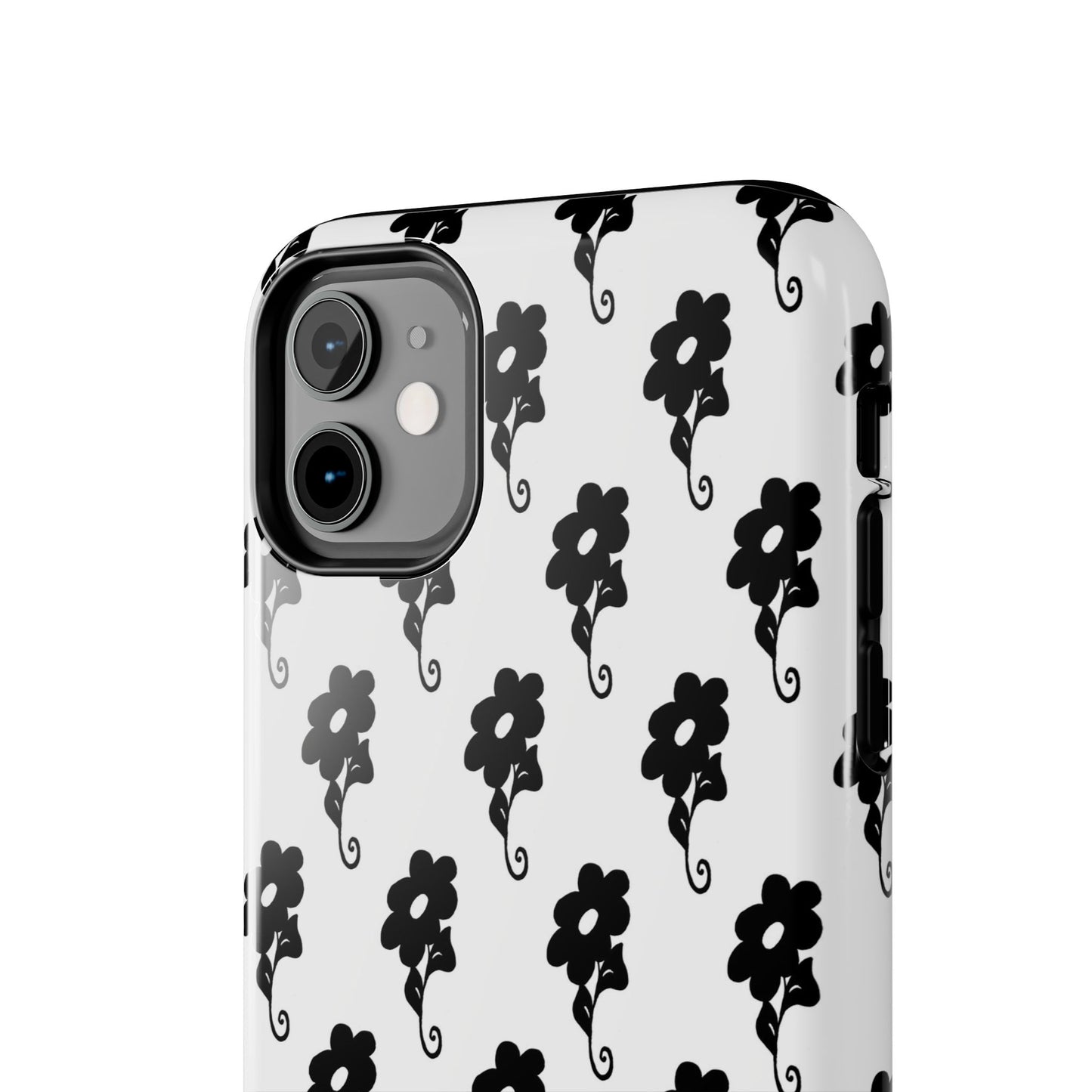 Flowers White / Black Phone Case