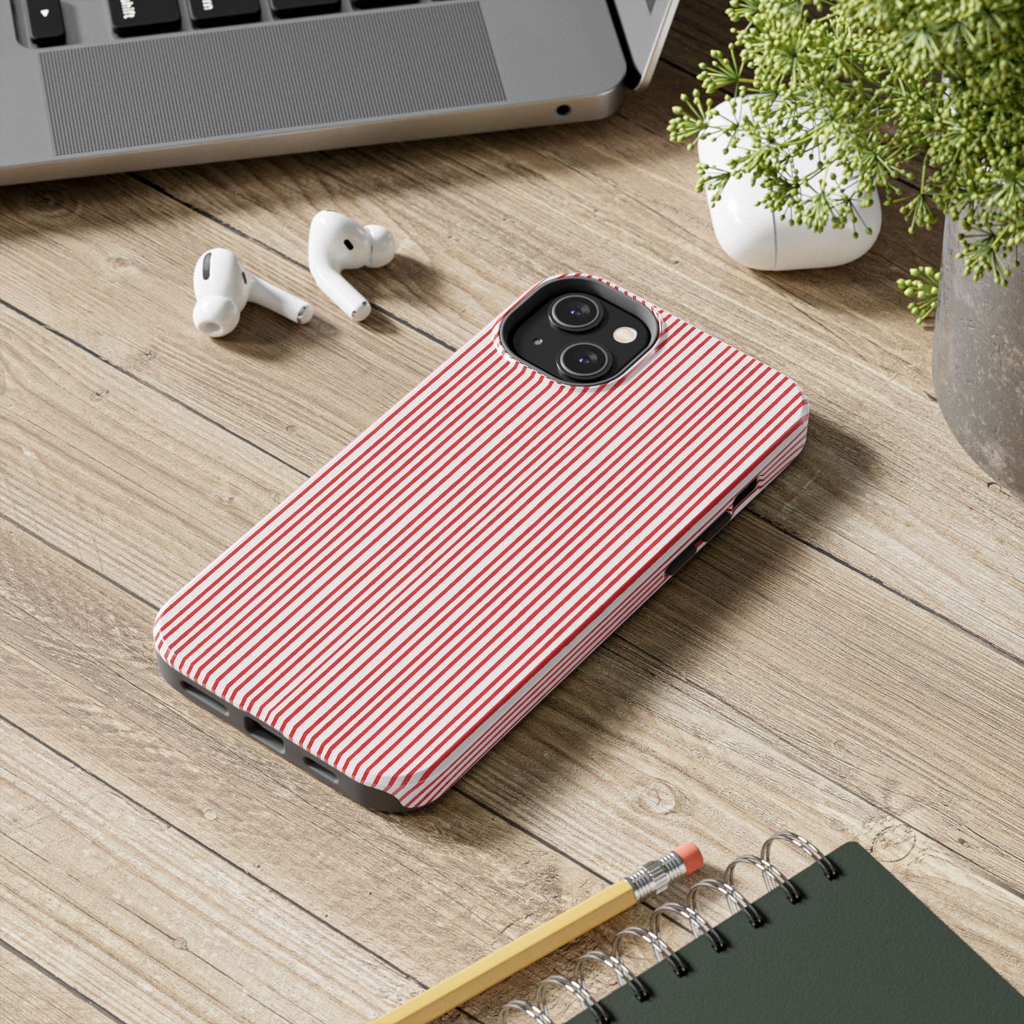 Stripe White / Red Phone Case