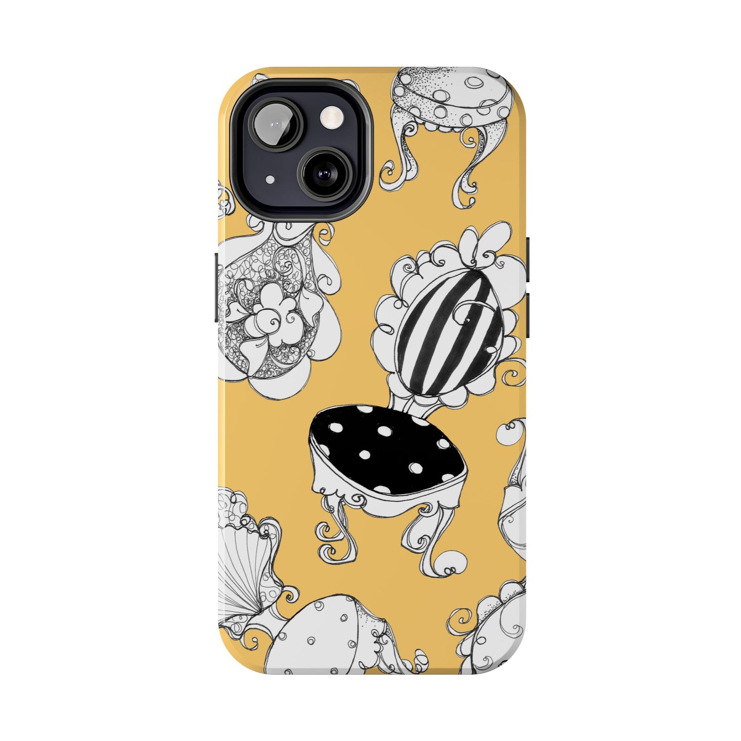 Bistro Chairs Yellow Phone Case