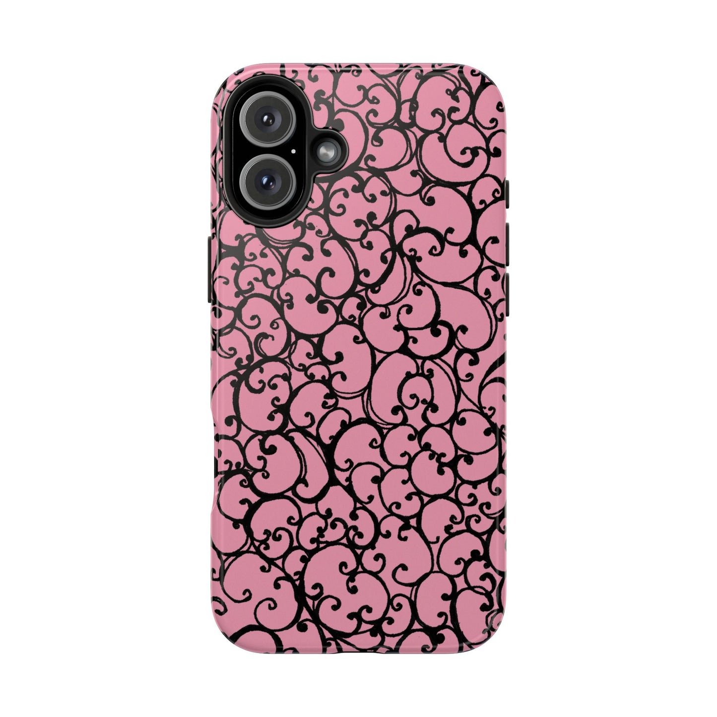 Scrollie Pink / Black Phone Case