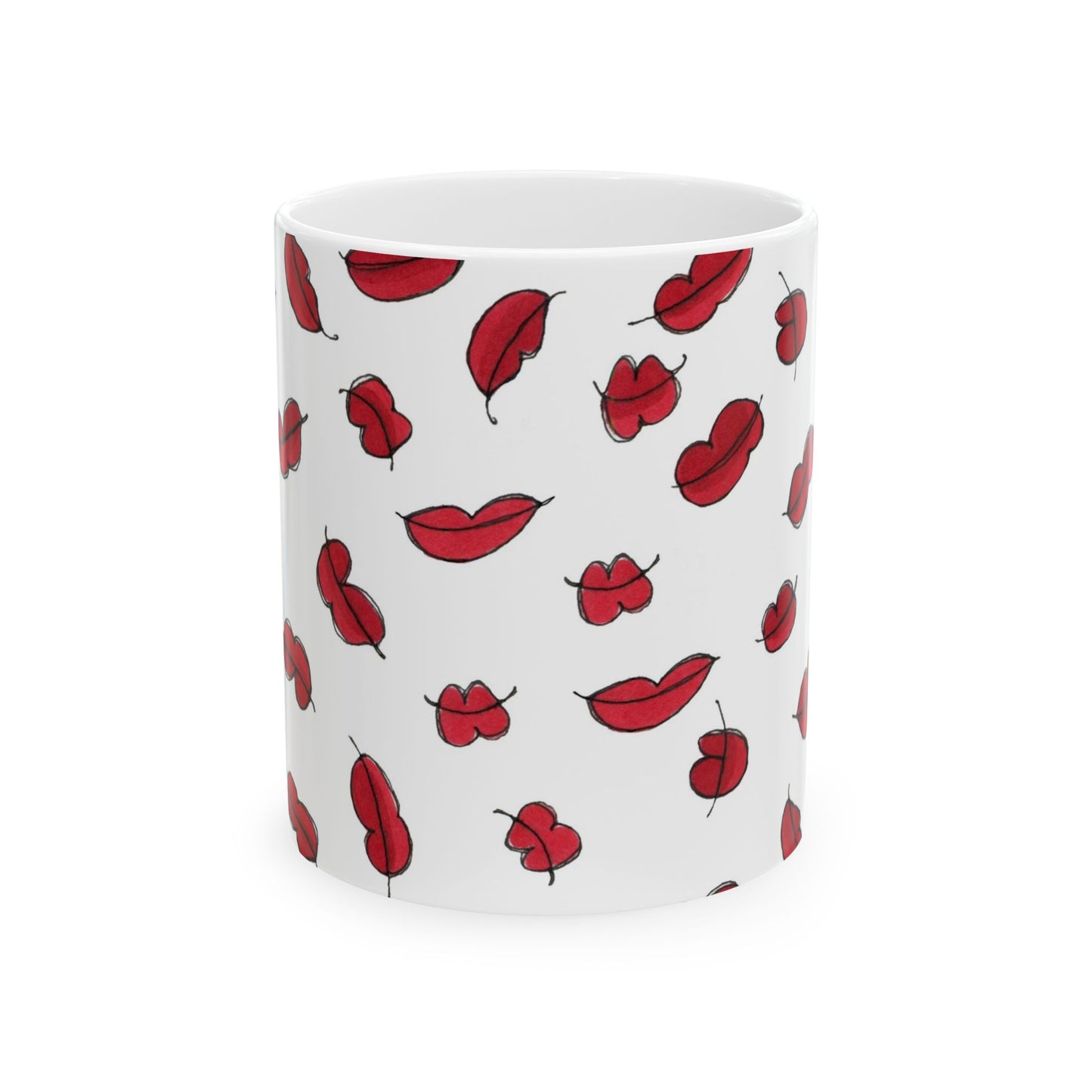 Lotsa Lips White Cup