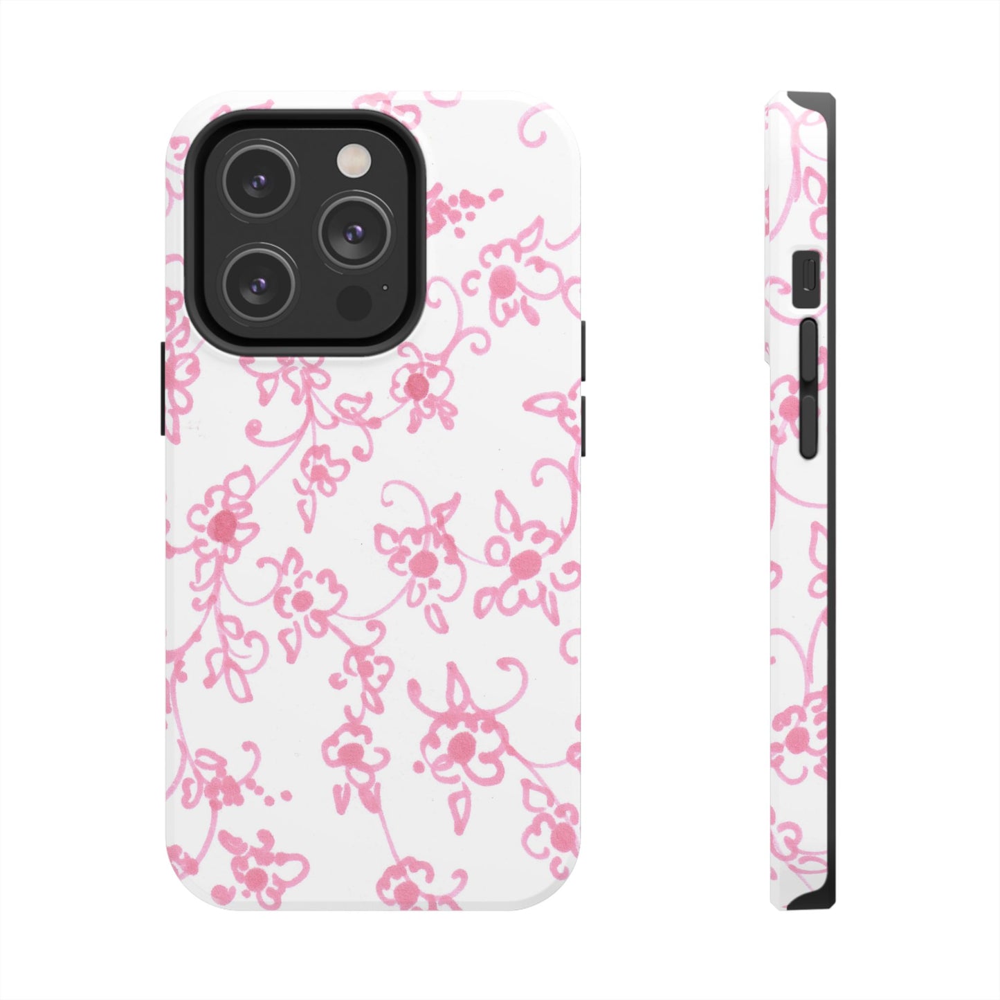 Juliette Ladies White / Pink Flowers Phone Case