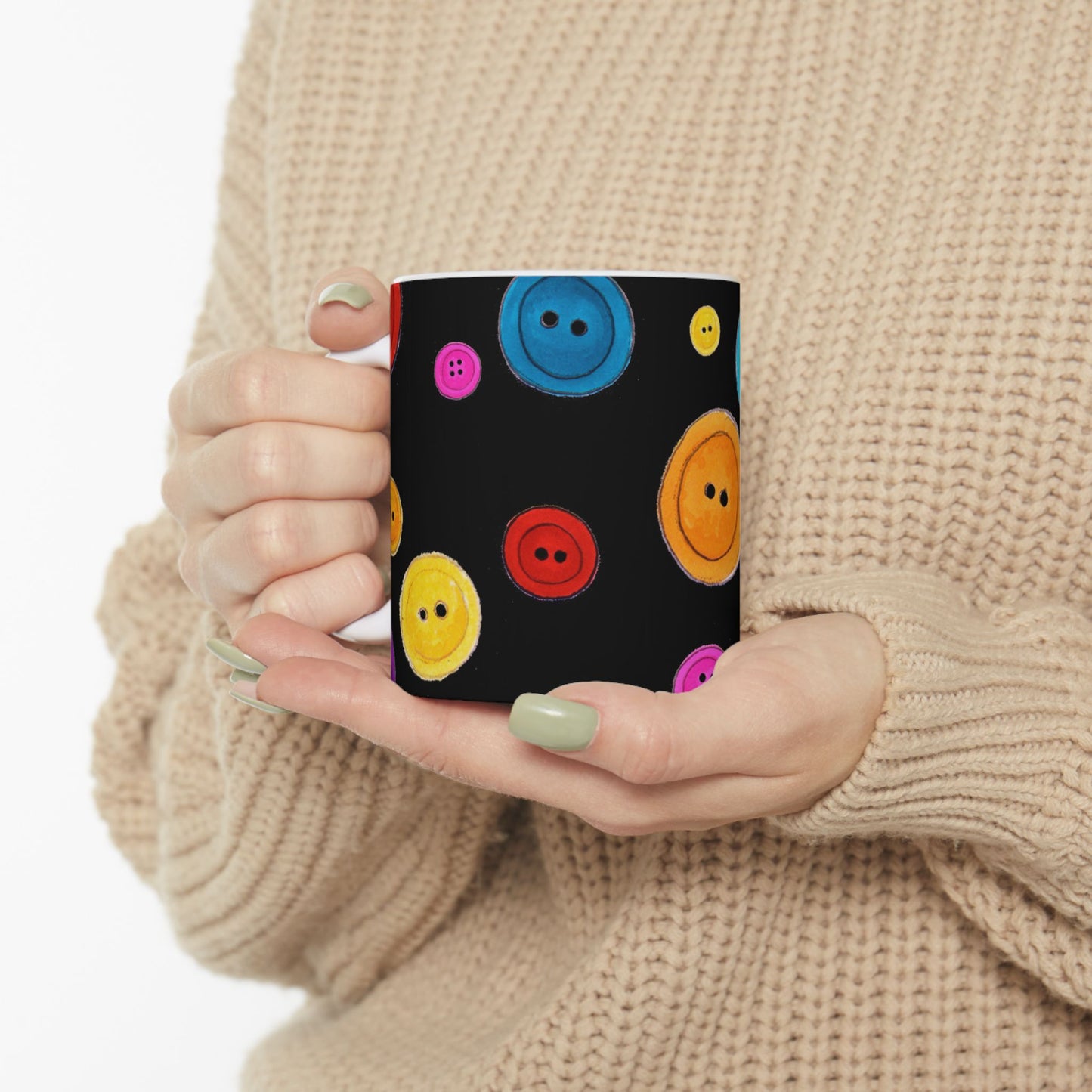 Button Dots Black Cup