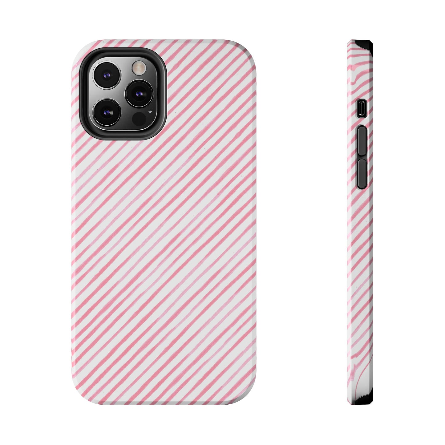 Bias Stripe White / Pink Phone Case