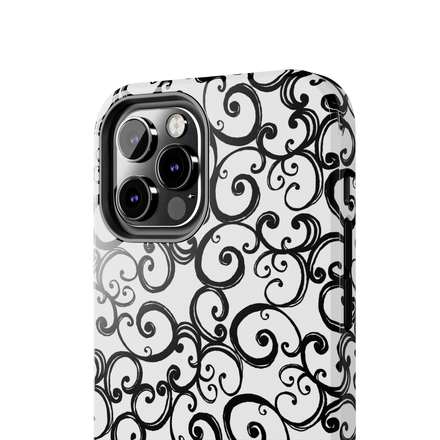 Curls White / Black Phone Case