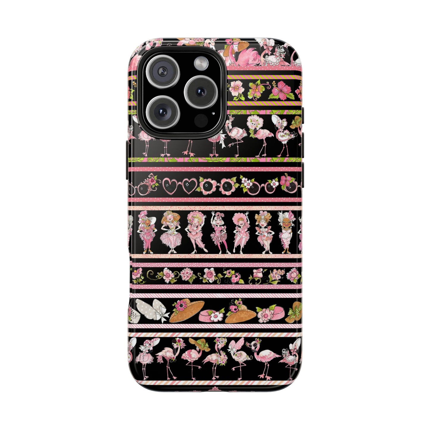 Flam Borders Black Phone Case