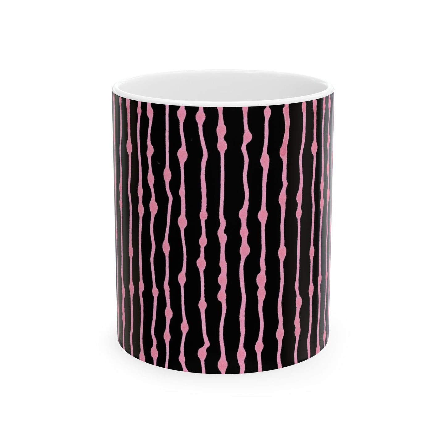 Faux Seersucker Black / Pink Cup