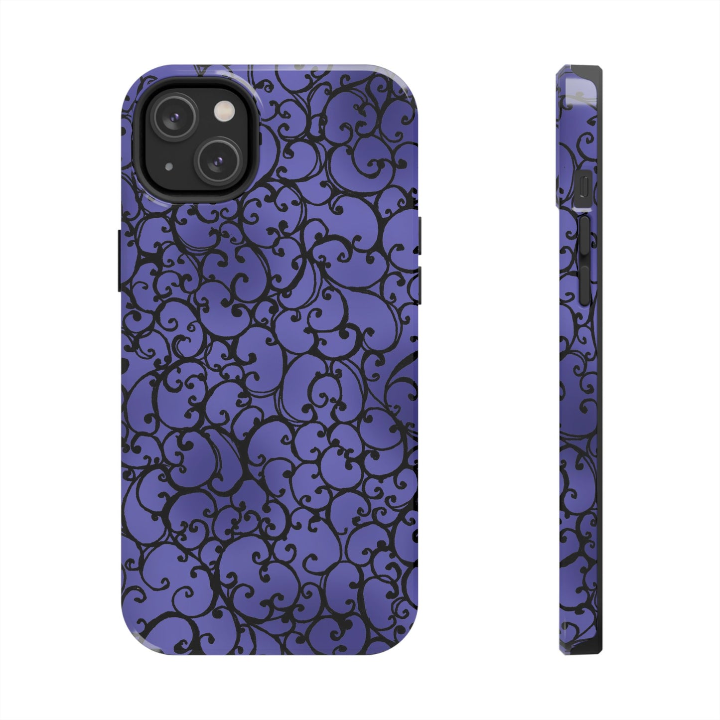 Scrollie Violet / Black Phone Case