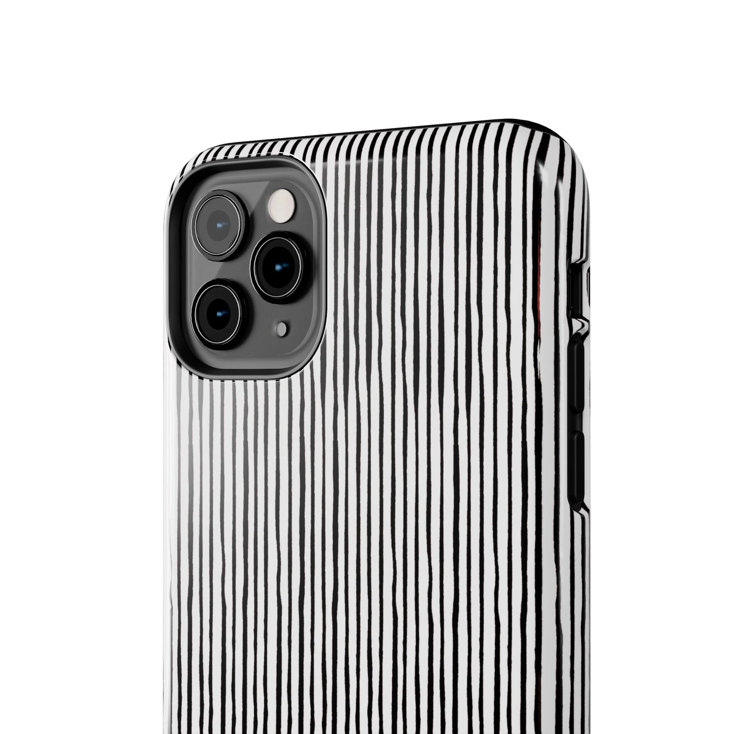 Quirky Pin Stripe White / Black Phone Case