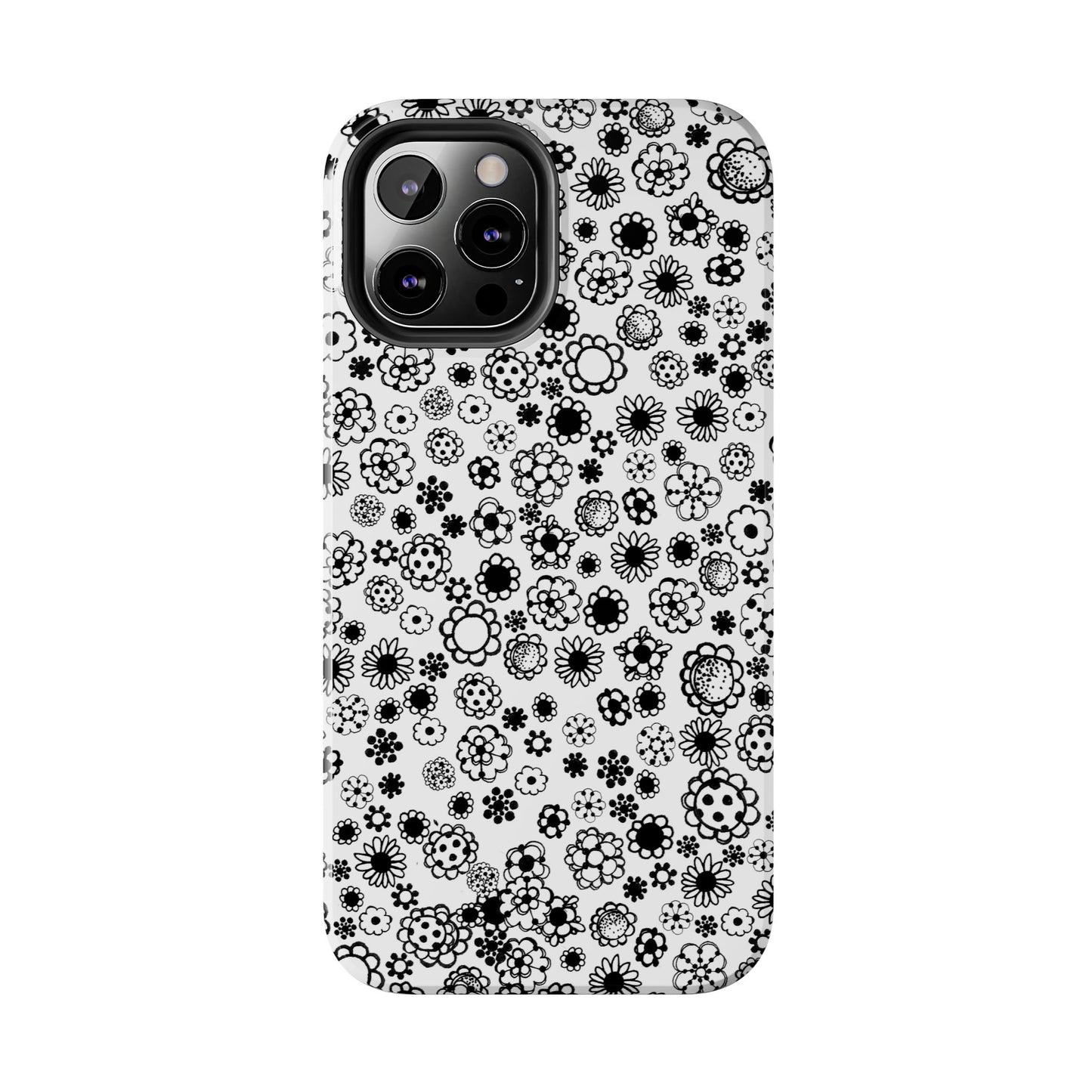 Posie Dots White / Black Phone Case