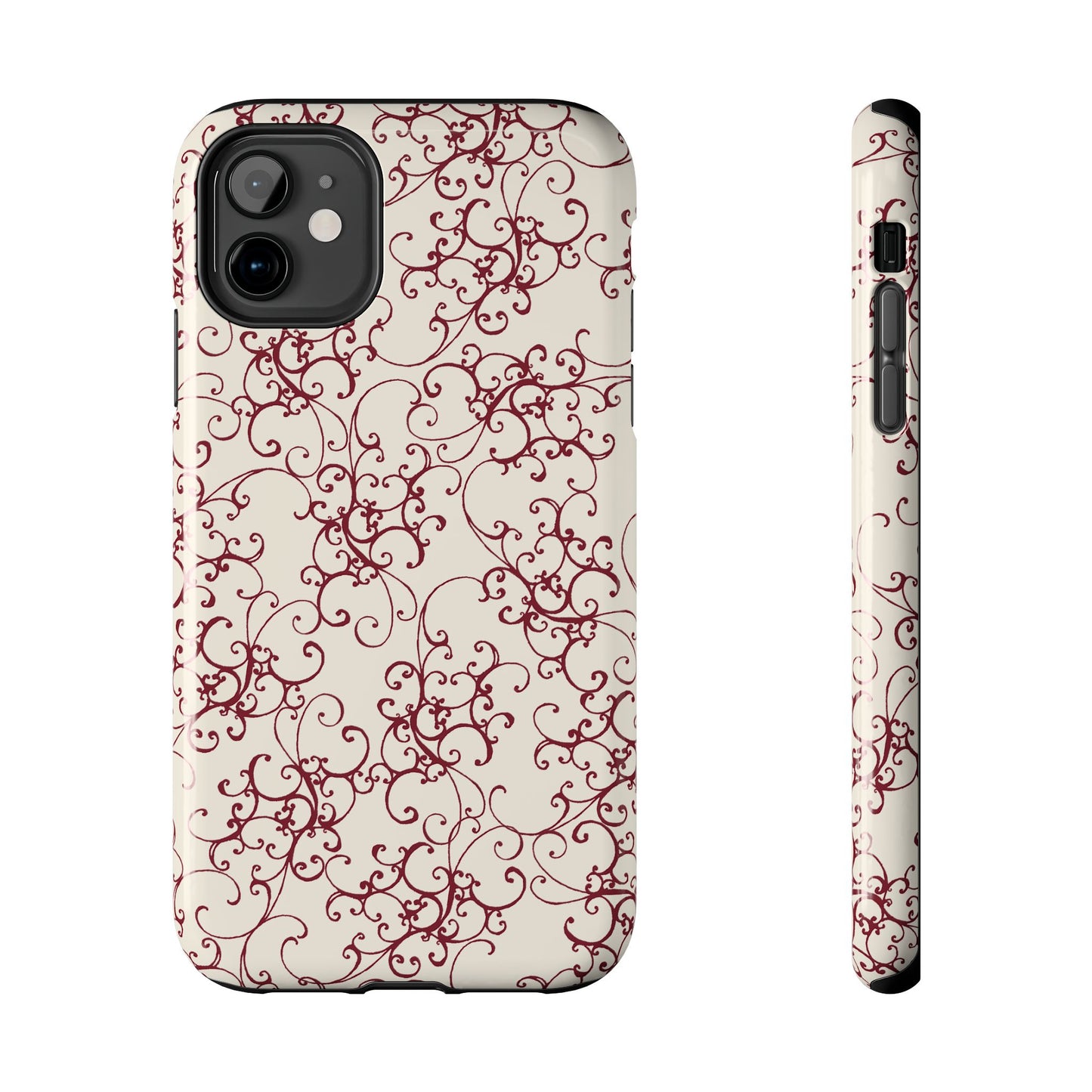 Elegant Scroll Ivory / Red Phone Case