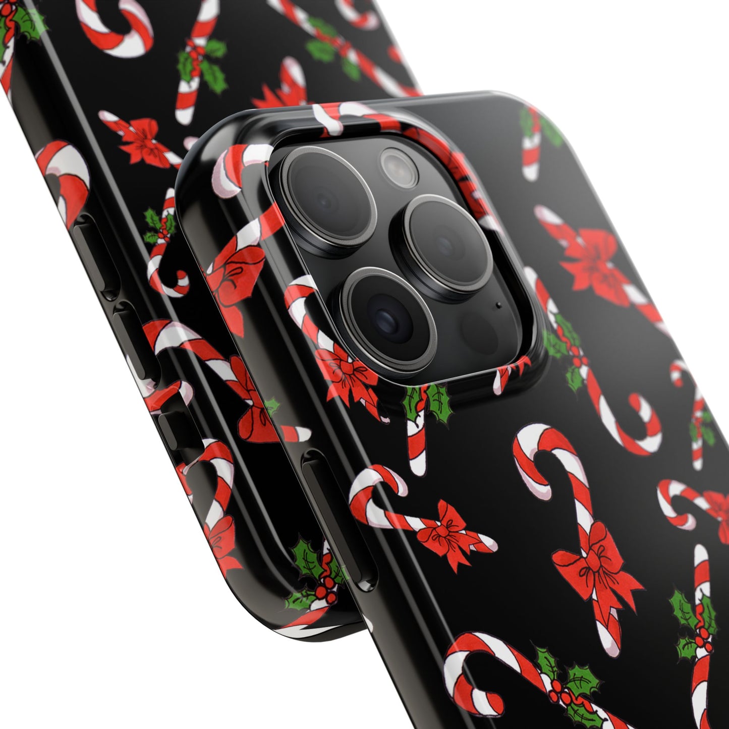 Candy Cane Crowd Black Phone Case