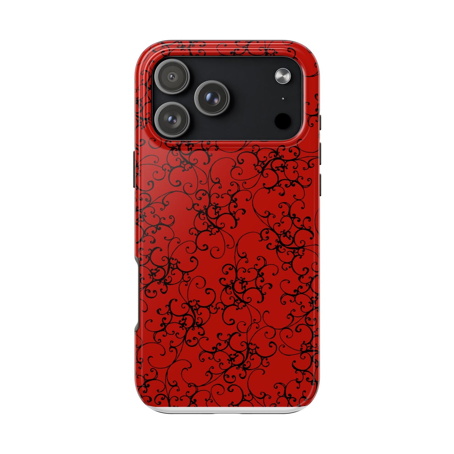 Elegant Scroll Red / Black Phone Case