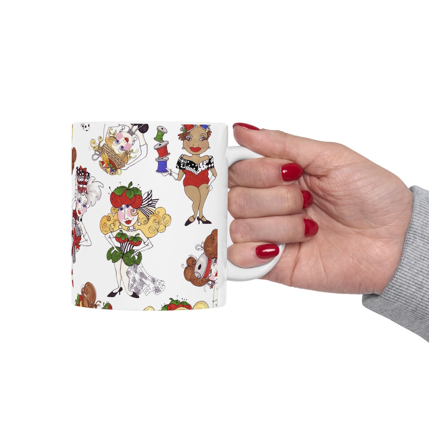 Sew Tossed White Cup