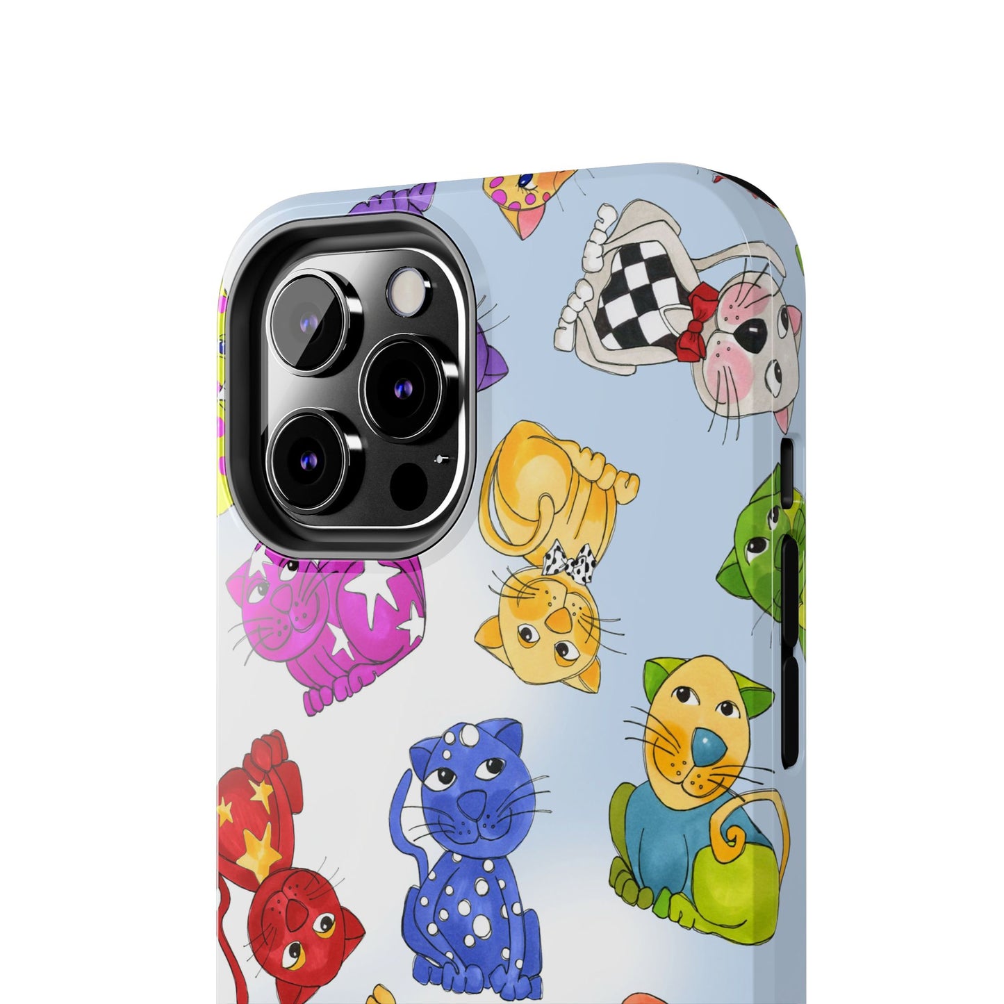 Tossed Happy Cats Blue Sky Phone Case