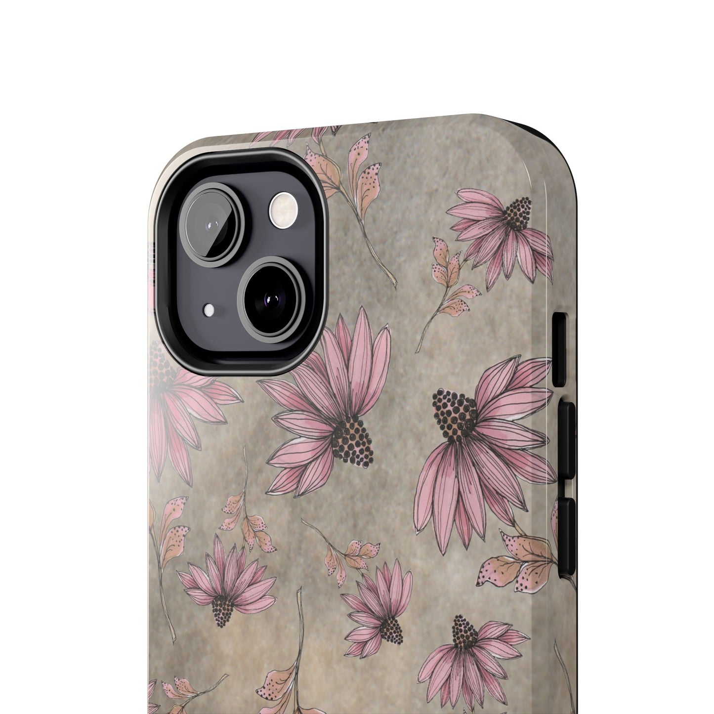 Wild Cone Flowers Taupe Marble Phone Case