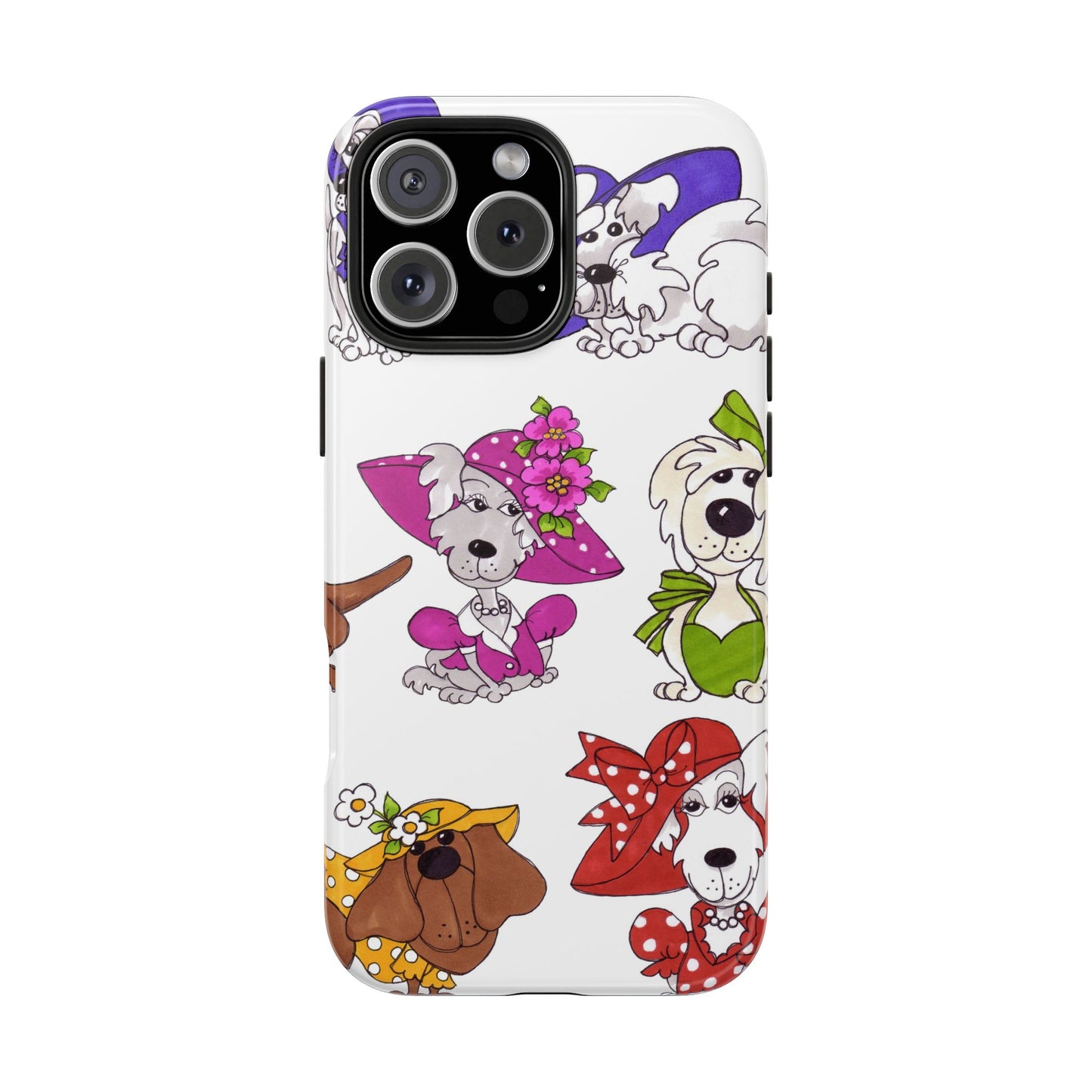 Fancy Dog Line Up White Phone Case