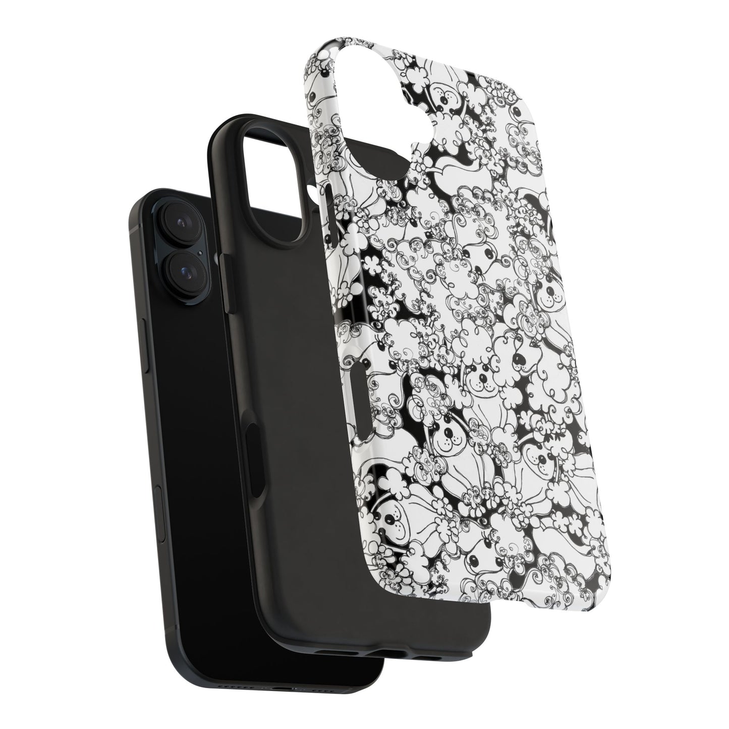 Poodle Party Black Phone Case