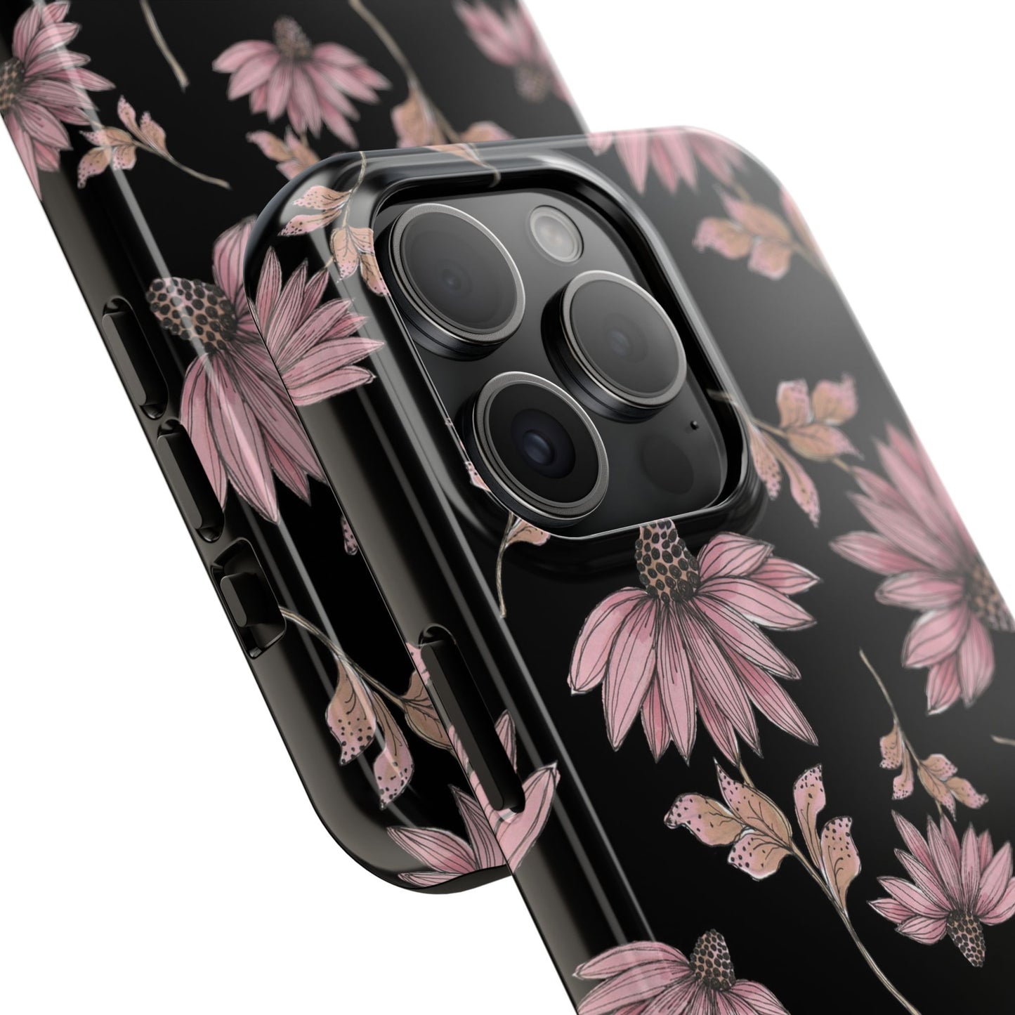 Wild Cone Flowers Black Phone Case