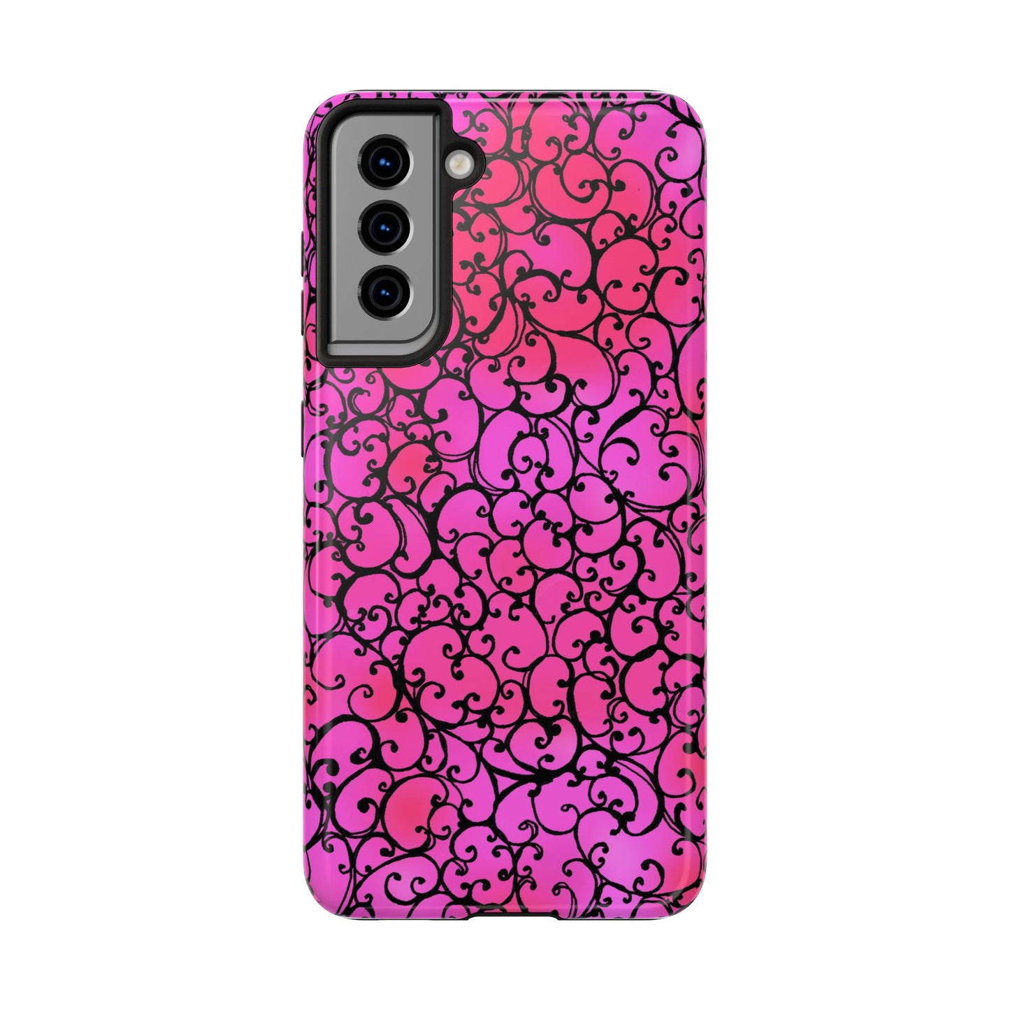 Scrollie Cerise / Black Phone Case