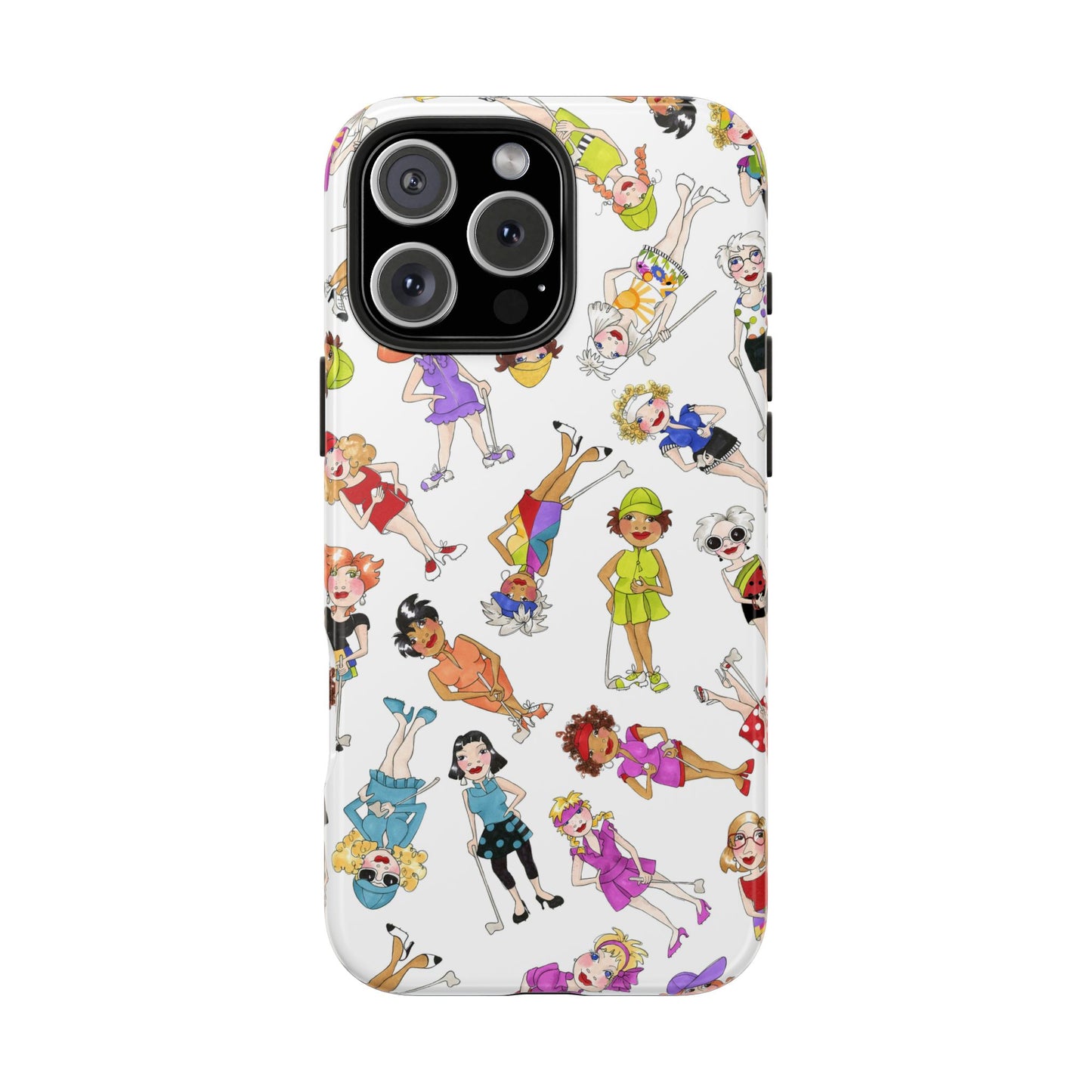 Tossed Golfer Girls White Phone Case