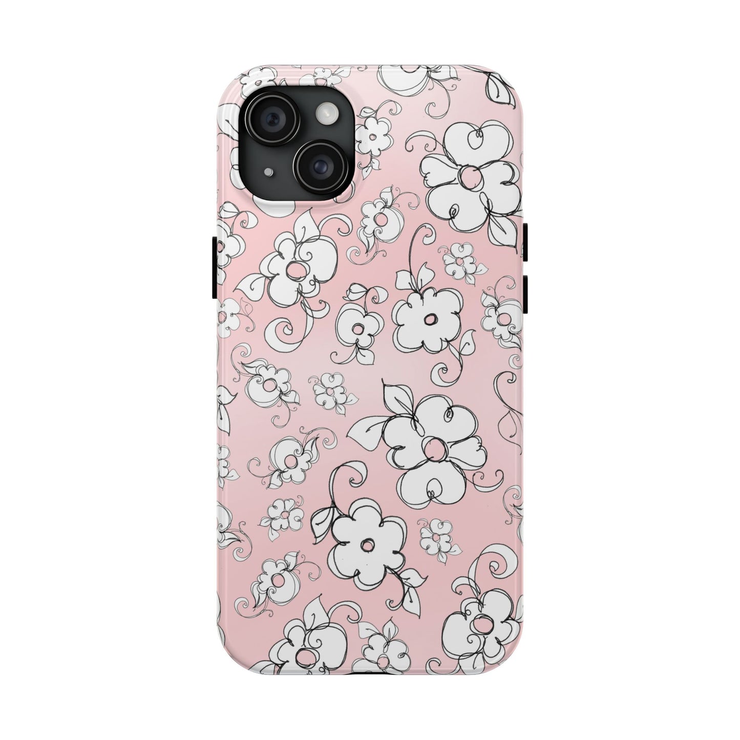 Lady Flowers Pink Sky Phone Case