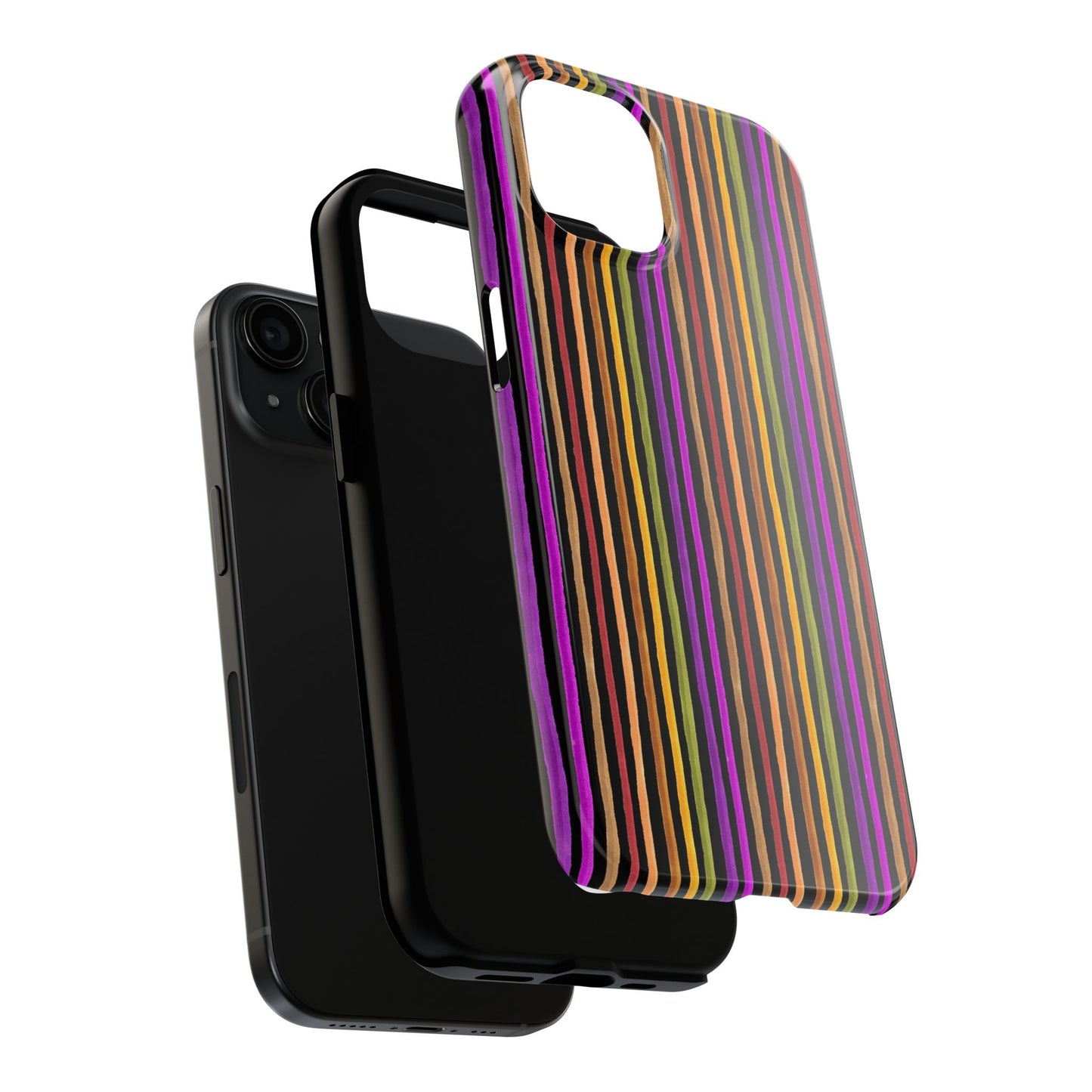Spice Stripe Black Phone Case
