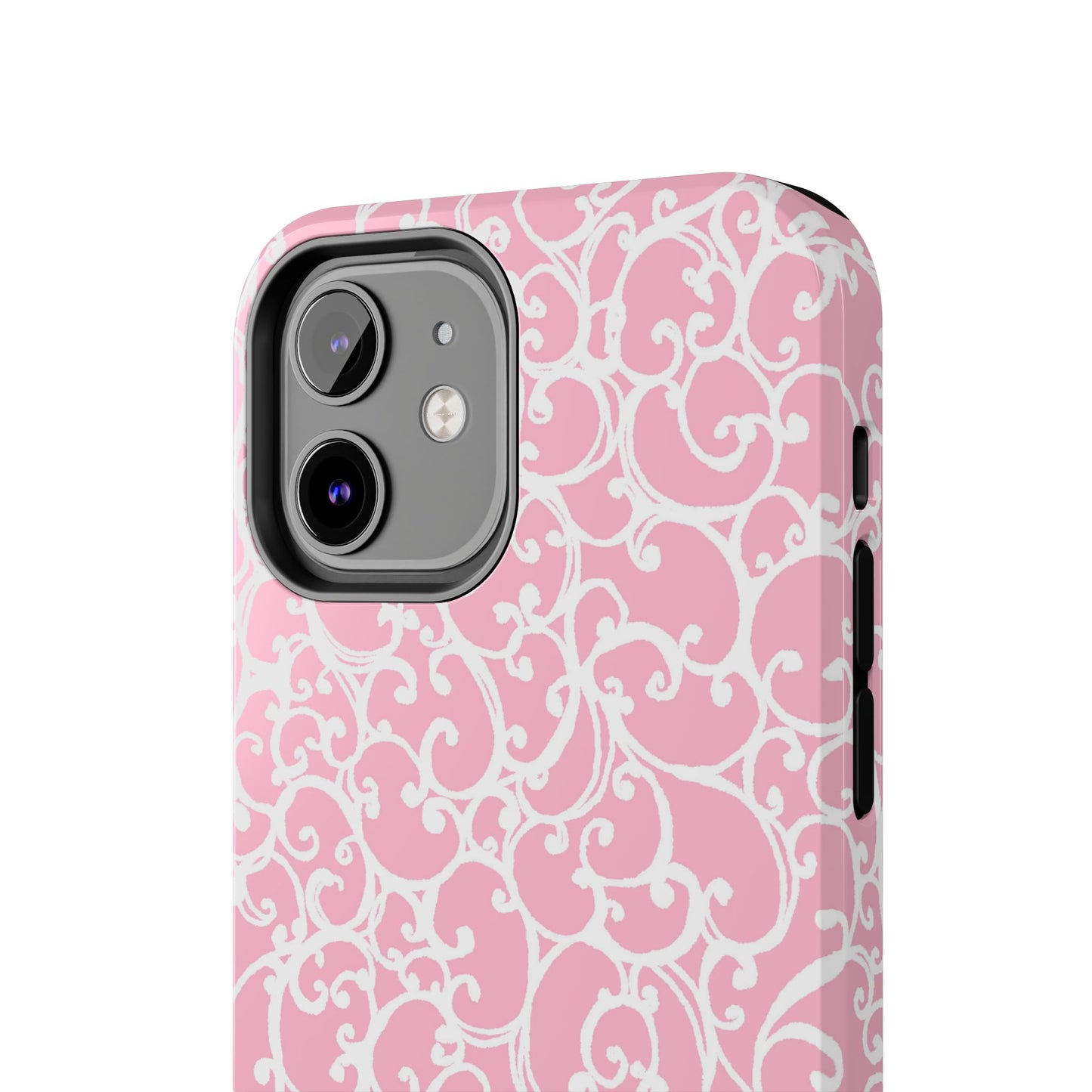 Scrollie Pink / White Phone Case