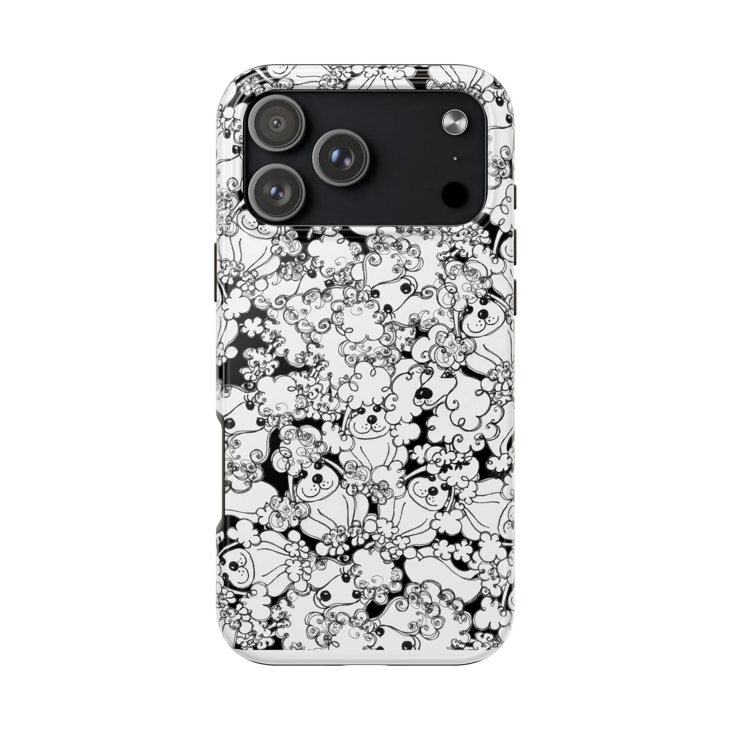 Poodle Party Black Phone Case