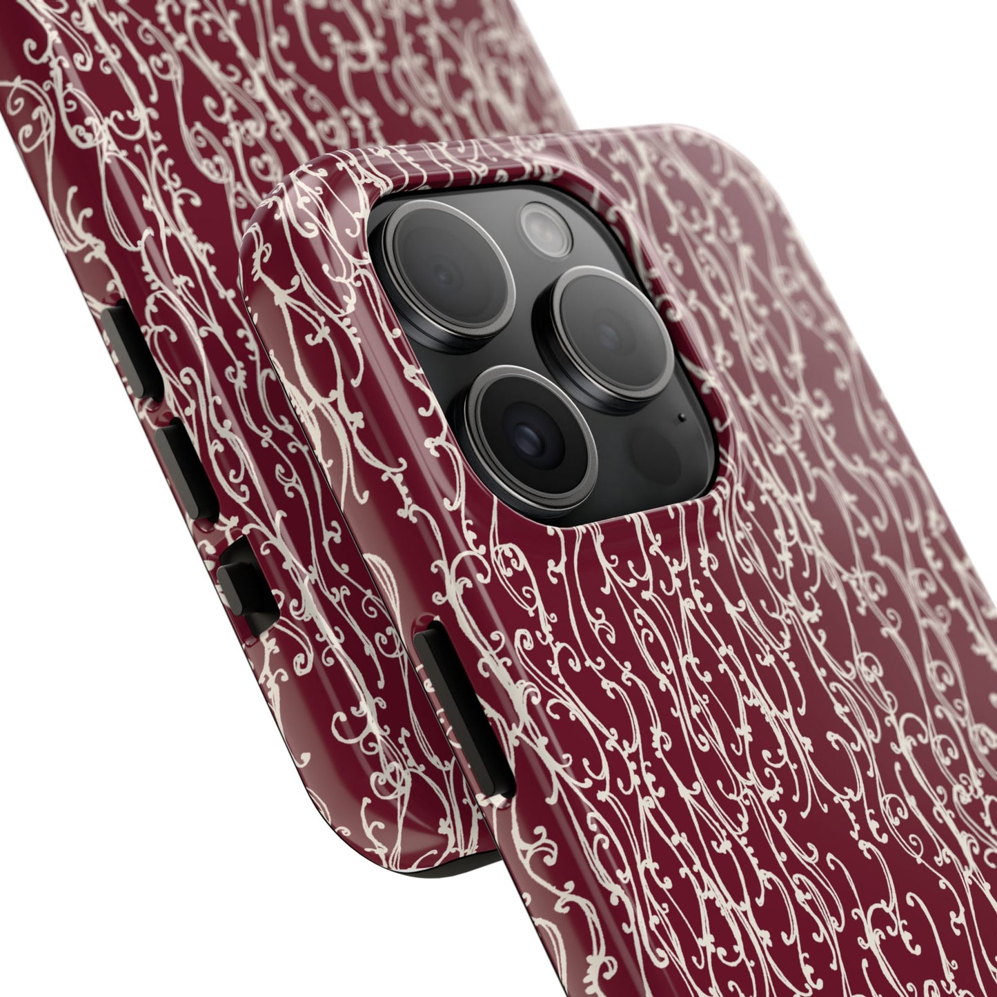 Swan Scroll Red / White Phone Case