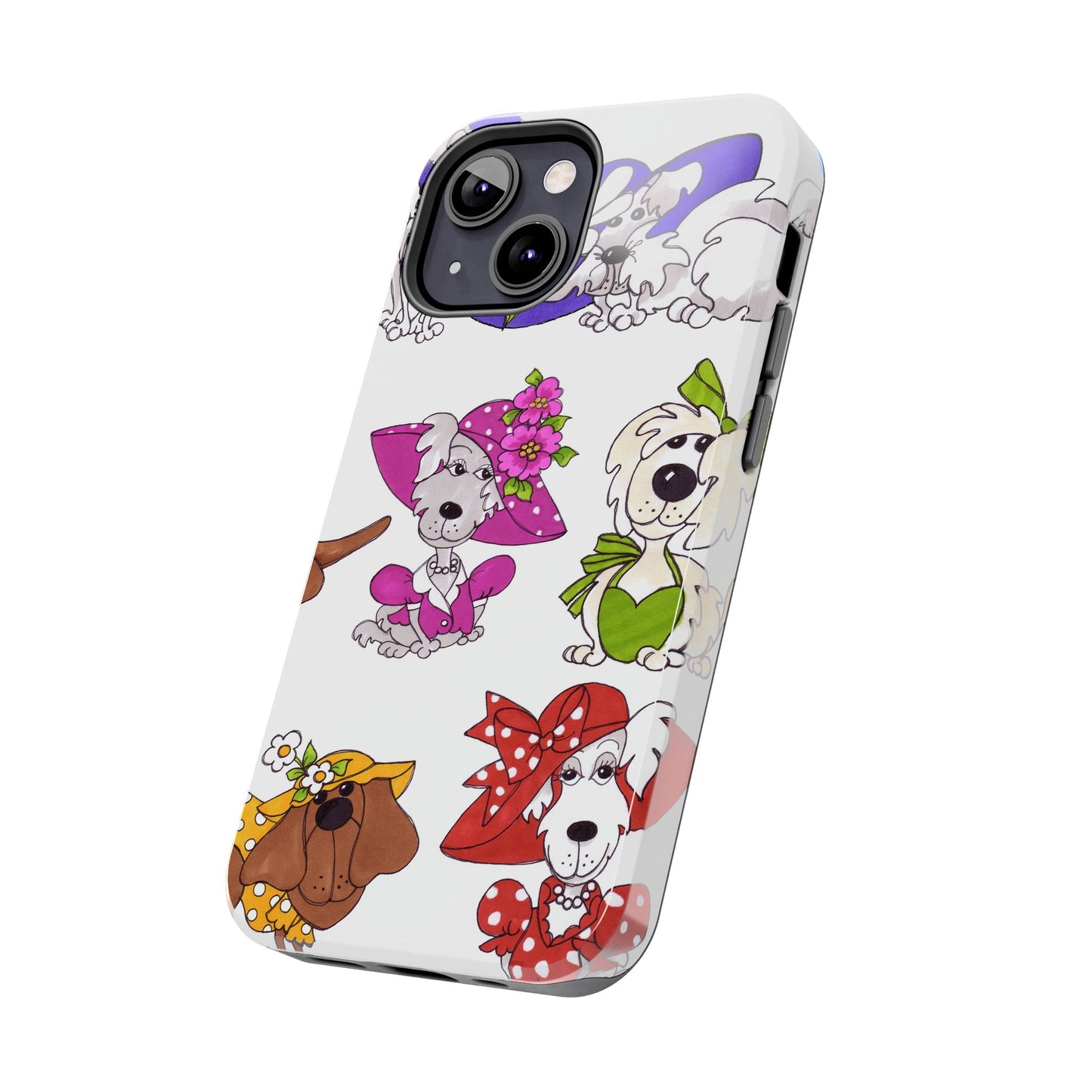 Fancy Dog Line Up White Phone Case