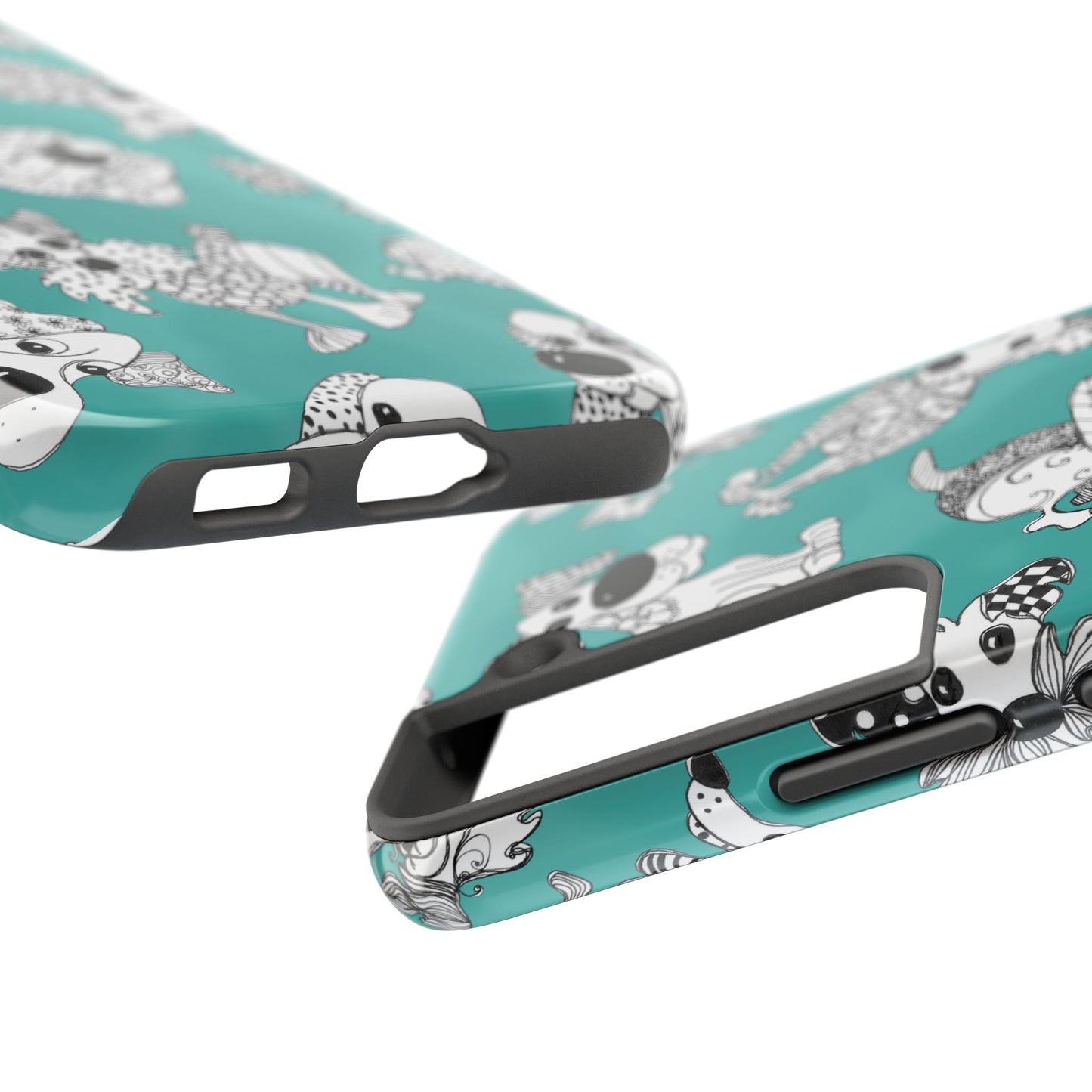 Doodle Dogs Turquoise Phone Case