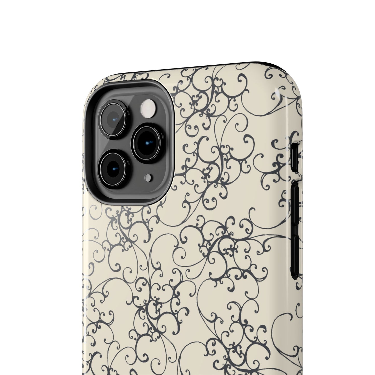 Elegant Scroll Ivory / Black Phone Case