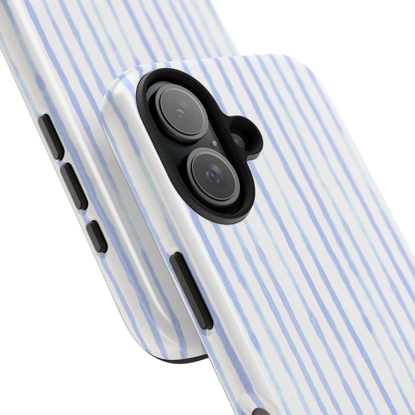 Happy Stripe White / Blue Phone Case