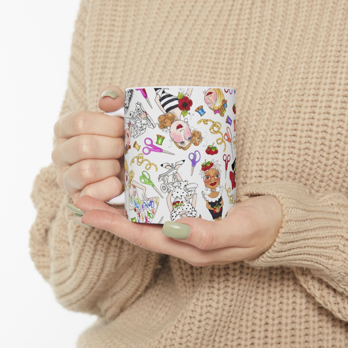 Sew Tossed White Cup