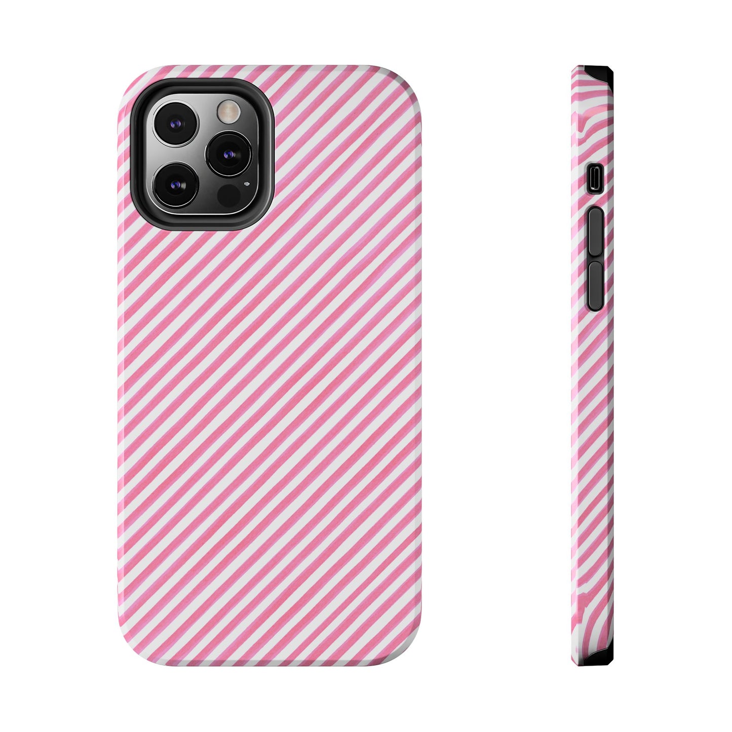 Bias Stripe Pink / White Phone Case