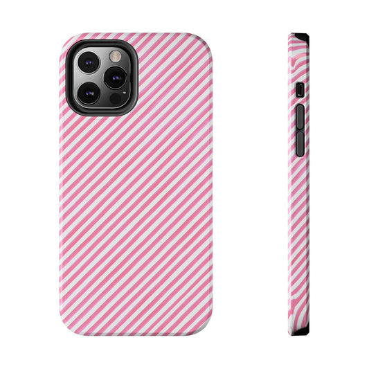 Bias Stripe Pink / White Phone Case