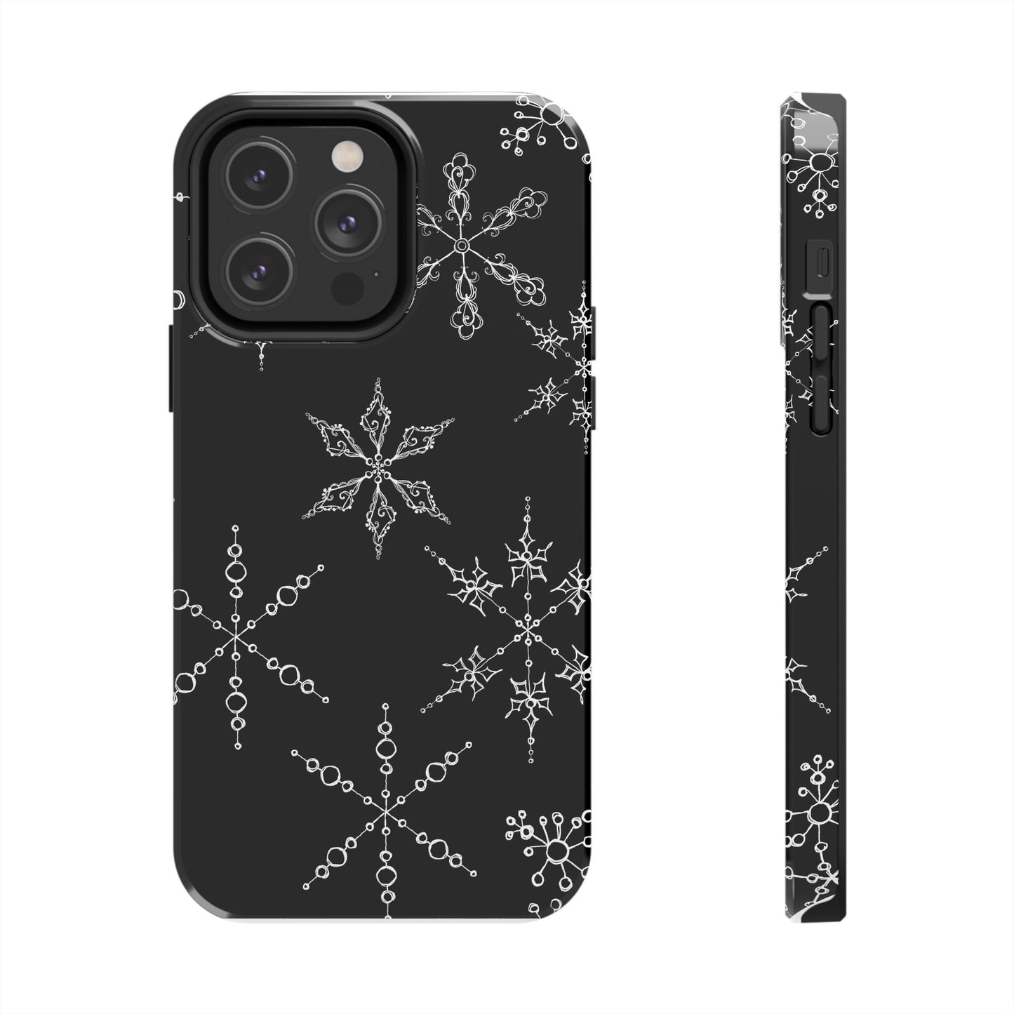 Snowflakes Black Phone Case