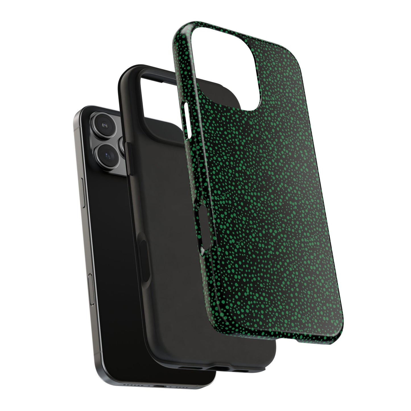 Confetti Black / Green Phone Case