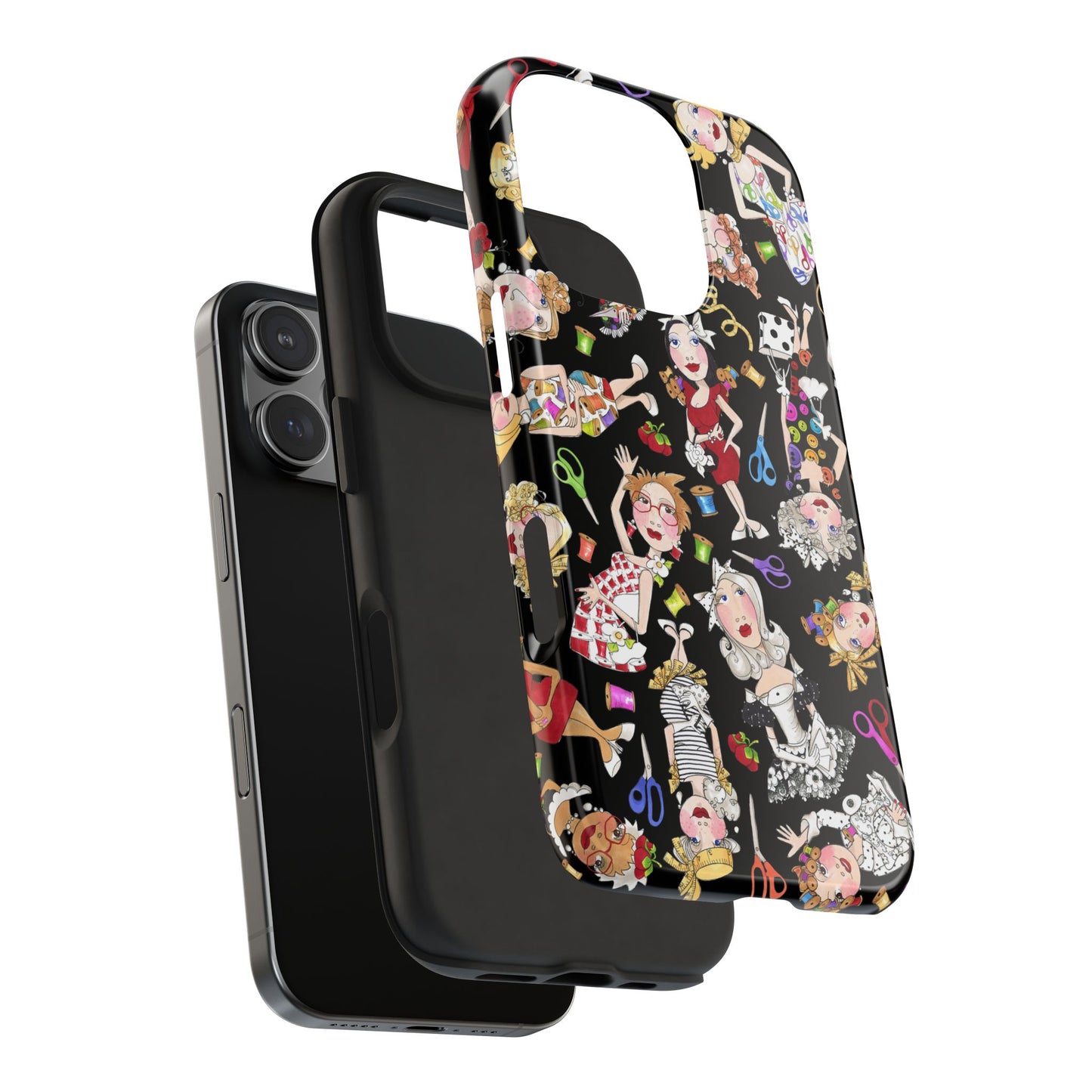 Sew Tossed Black Phone Case