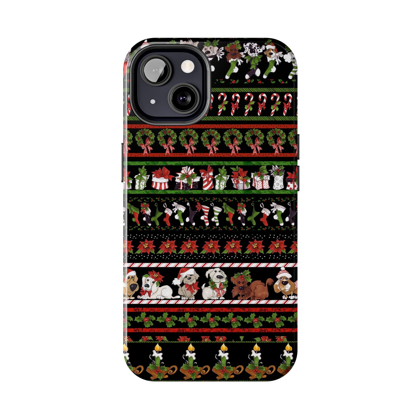 Holiday Borders Black Phone Case