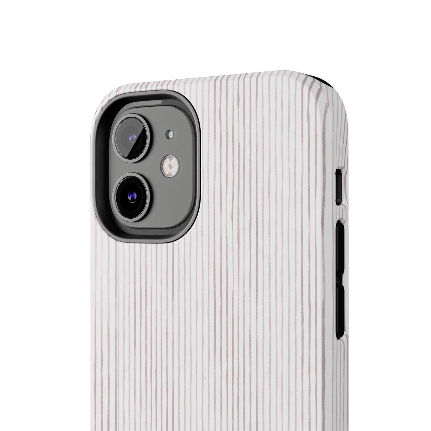 Happy Stripe White / Silver Phone Case
