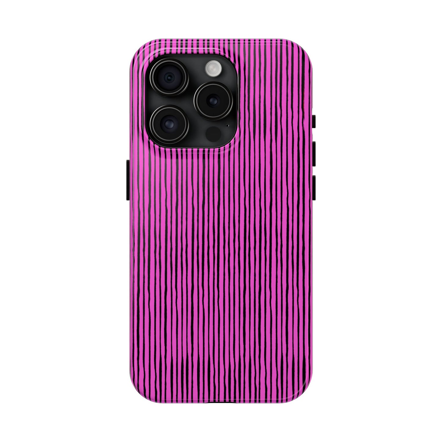 Quirky Pin Stripe Pink / Black Phone Case
