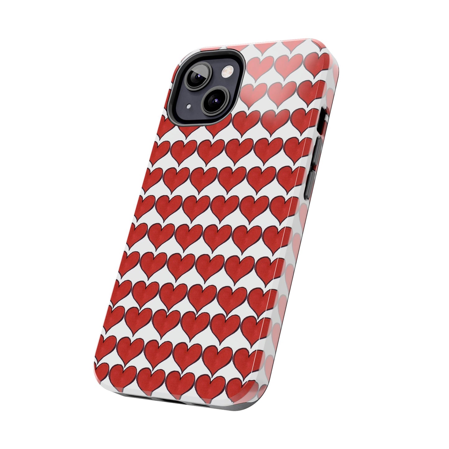 Heartbeats White / Red Phone Case