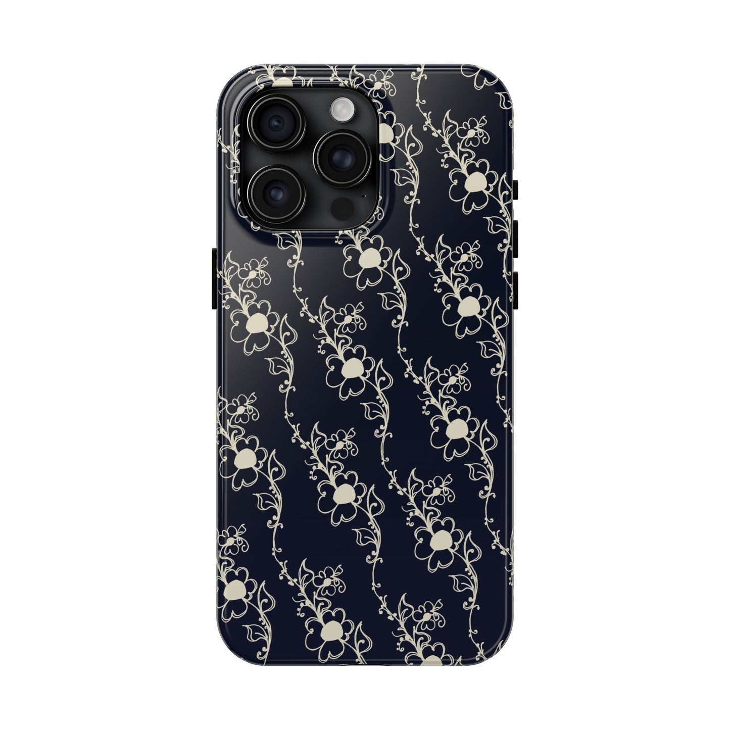 Diagonal Daisies Black / Ivory Phone Case